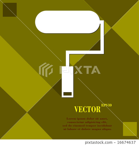 Paint roller icon symbol Flat modern web design wi Paint roller icon symbol Flat modern web design wi 16674637