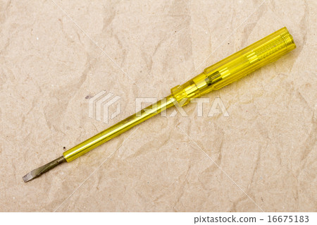 Indicator screwdriver on the white background Indicator screwdriver on the white background 16675183