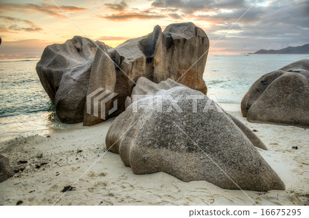 beach on Seychelles beach on Seychelles 16675295