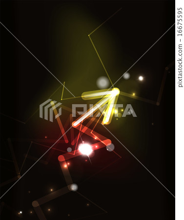Glowing arrow in dark space Glowing arrow in dark space 16675595