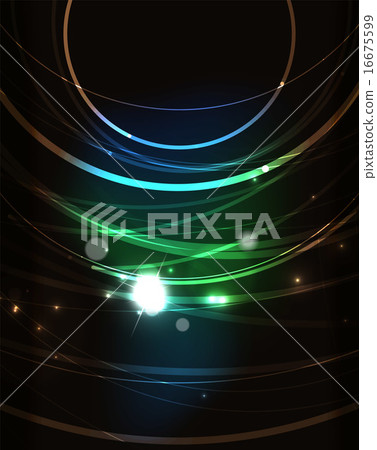 Glowing circle in dark space Glowing circle in dark space 16675599