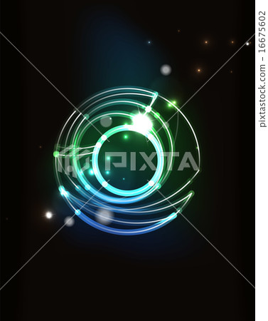 Glowing circle in dark space Glowing circle in dark space 16675602