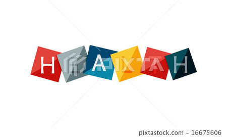 Word concept on color geometric shapes - health Word concept on color geometric shapes - health 16675606