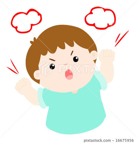 angry boy shout loudly on white background vector 16675956