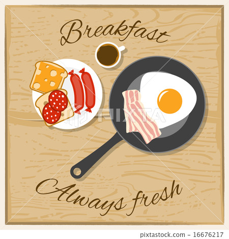 Breakfast Color Flat Concept  16676217