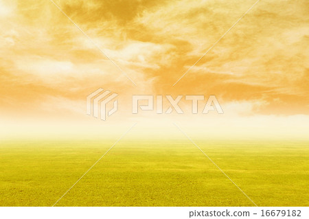 grass field with sky at sunset 16679182