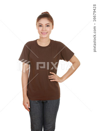young beautiful female with blank t-shirt 16679428
