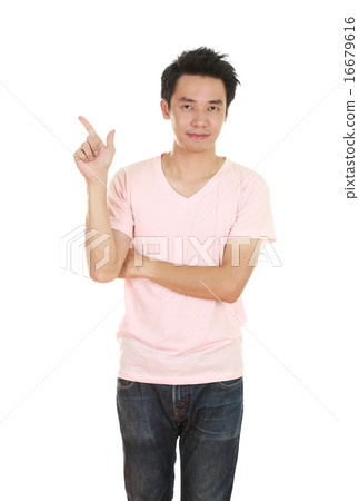 man think of idea with t-shirt man think of idea with t-shirt 16679616