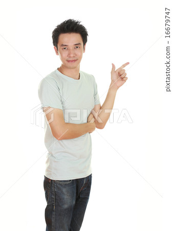 man think of idea with t-shirt man think of idea with t-shirt 16679747
