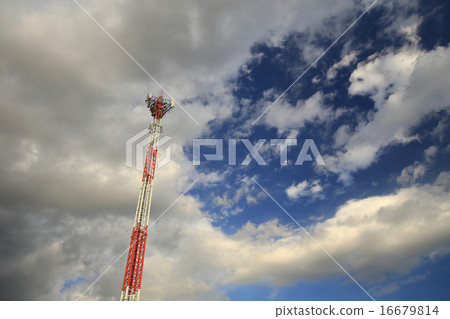 telecommunications tower and the sky telecommunications tower and the sky 16679814