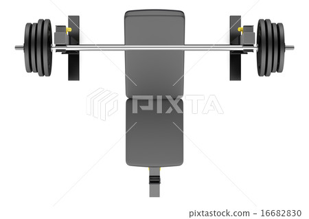 top view of gym adjustable weight bench isolated Stock