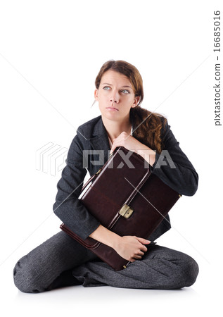 Bankrupt businesswoman isolated on white Bankrupt businesswoman isolated on white 16685016
