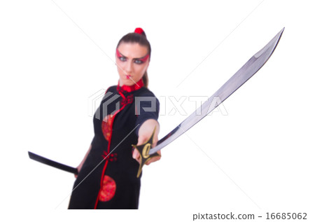 Woman in japanese martial art concept Woman in japanese martial art concept 16685062