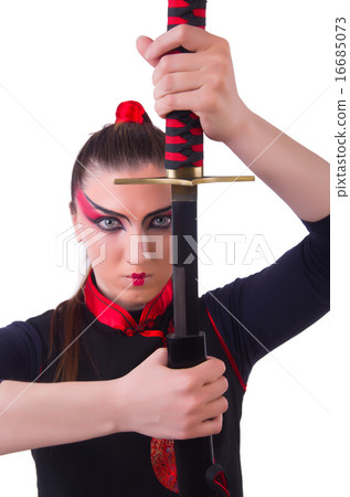 Woman in japanese martial art concept 16685073