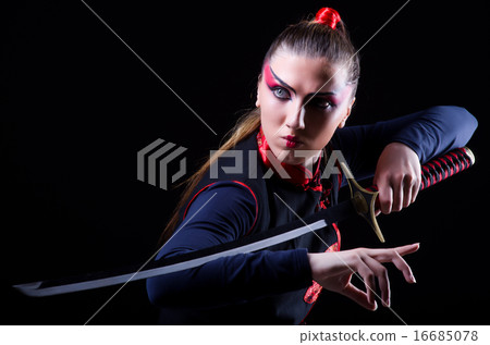 Woman in japanese martial art concept 16685078