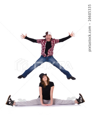 Pair of dancers dancing modern dances 16685335
