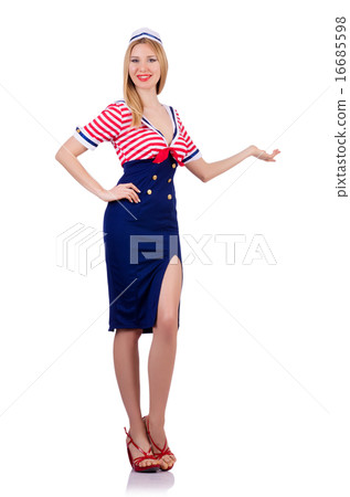 Woman in costume holding hands on white Woman in costume holding hands on white 16685598