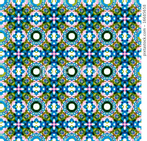 Seamless vector geometric abstract pattern. Creative round shapes made of short lines. 16685658