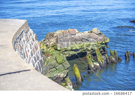 seaport with old stones of second world war seaport with old stones of second world war 16686417