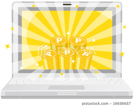 Laptops with stacked points Coin screen glow 16686687