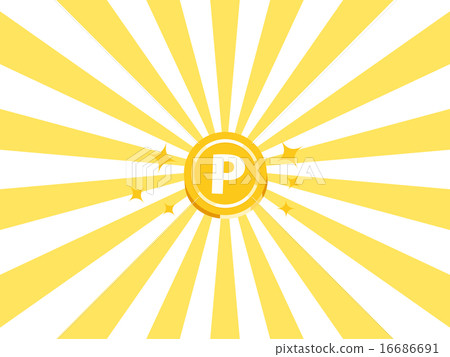 Point coin, yellow concentration line back, horizontal position 16686691