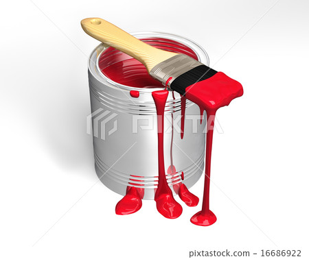 Paint can and paintbrush 16686922