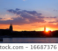 Evening glow of the Danube river 3 16687376
