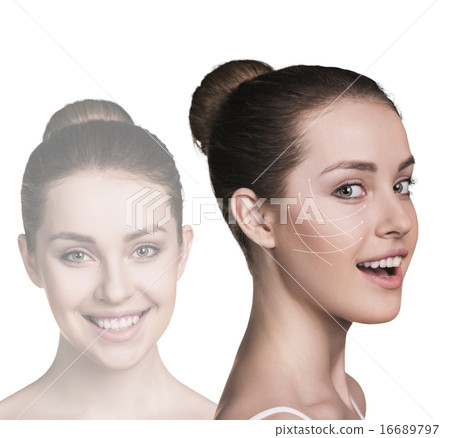 Young happy female face 16689797