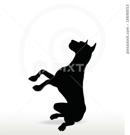 dog silhouette in beg pose 16690053