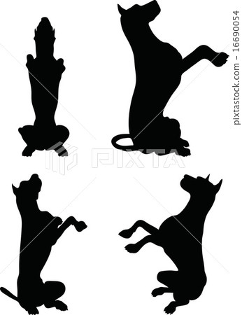 dog silhouette in beg pose 16690054