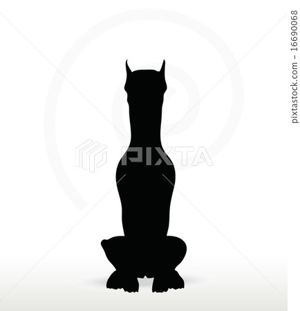 dog silhouette in sitting pose dog silhouette in sitting pose 16690068