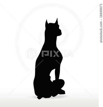 dog silhouette in sitting pose dog silhouette in sitting pose 16690071