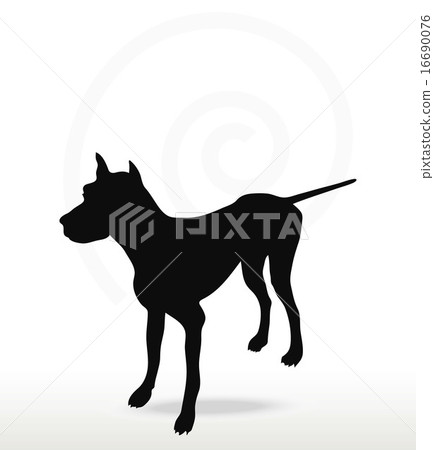 dog silhouette in still pose dog silhouette in still pose 16690076