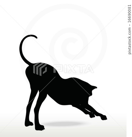 dog silhouette in stretch pose dog silhouette in stretch pose 16690081