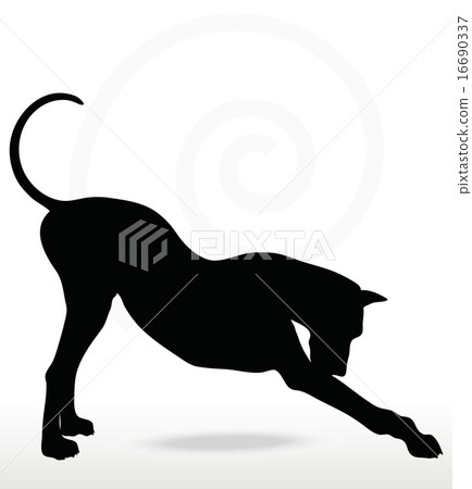 dog silhouette in stretch pose dog silhouette in stretch pose 16690337