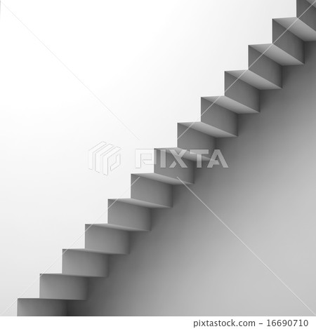 White stairway and wall, 3d interior fragment White stairway and wall, 3d interior fragment 16690710