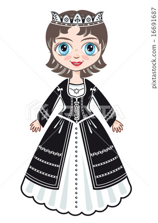 the little Princess in a black ball dress 16691687