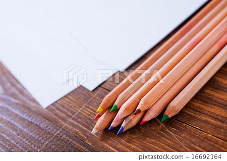 paper and color pencils paper and color pencils 16692164