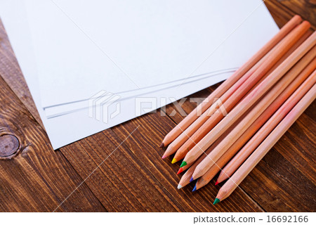 paper and color pencils paper and color pencils 16692166