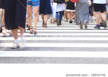 Image of crowded scramble intersection in front of Shibuya station Image of crowded scramble intersection in front of Shibuya station 16692740