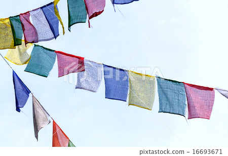 Buddhist prayer flags . 16693671