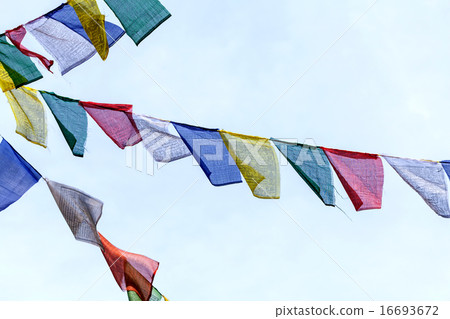 Buddhist prayer flags . 16693672