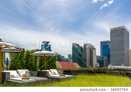relaxing on roof-top in Bangkok 16693784