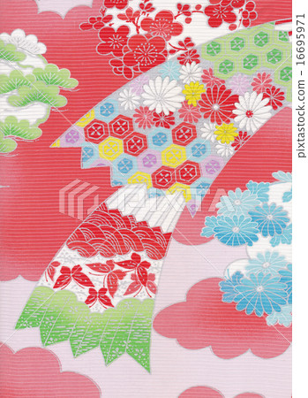 Fan flower pattern on gauze fabric 16695971