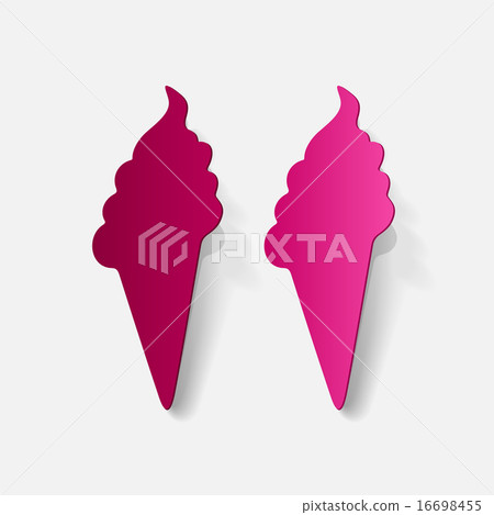 Realistic paper sticker: ice cream Realistic paper sticker: ice cream 16698455