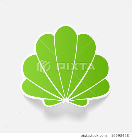 Realistic paper sticker: shell Realistic paper sticker: shell 16698458