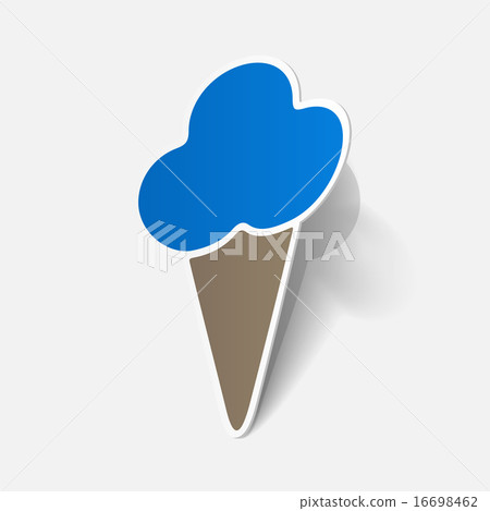 Realistic paper sticker: ice cream Realistic paper sticker: ice cream 16698462