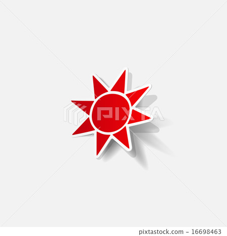 Realistic paper sticker: sun Realistic paper sticker: sun 16698463