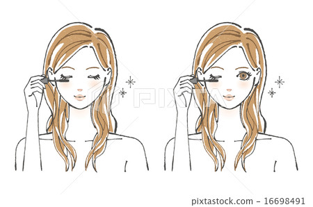 Female illustration with mascara on Female illustration with mascara on 16698491