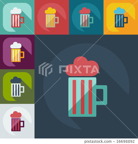 Flat modern design with shadow icons beverage Flat modern design with shadow icons beverage 16698892